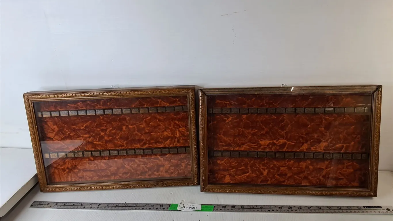 (2) Wooden Spoon Display Cases 19" x 12" x 2"