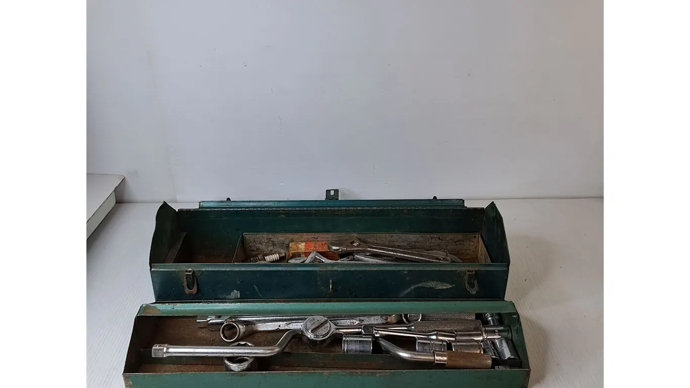 Tool Box Of Jack Cranks & Wrenches ( cannot ship)