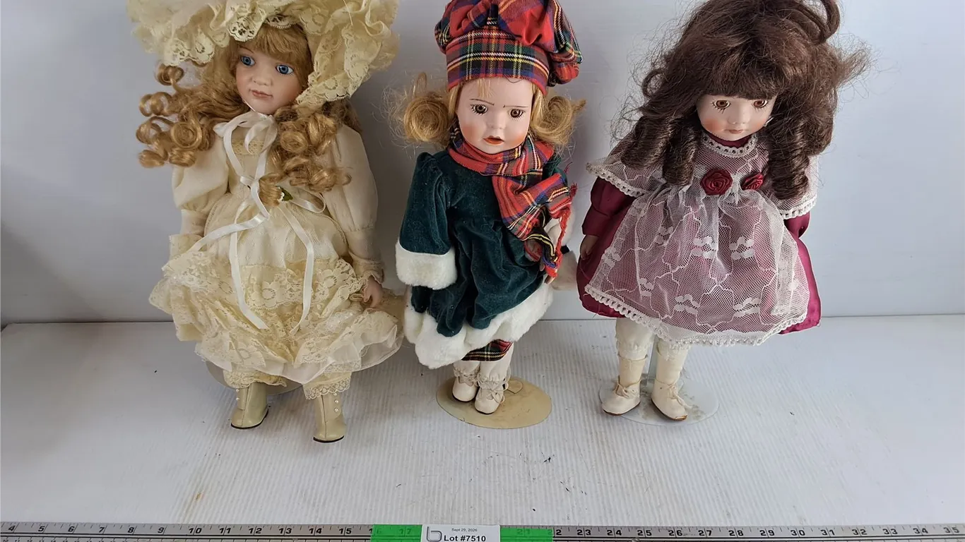 (3) Porcelain Dolls