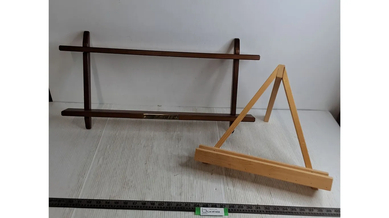 Wooden 2-Tier 27" Wide Shelf, Wooden Easel