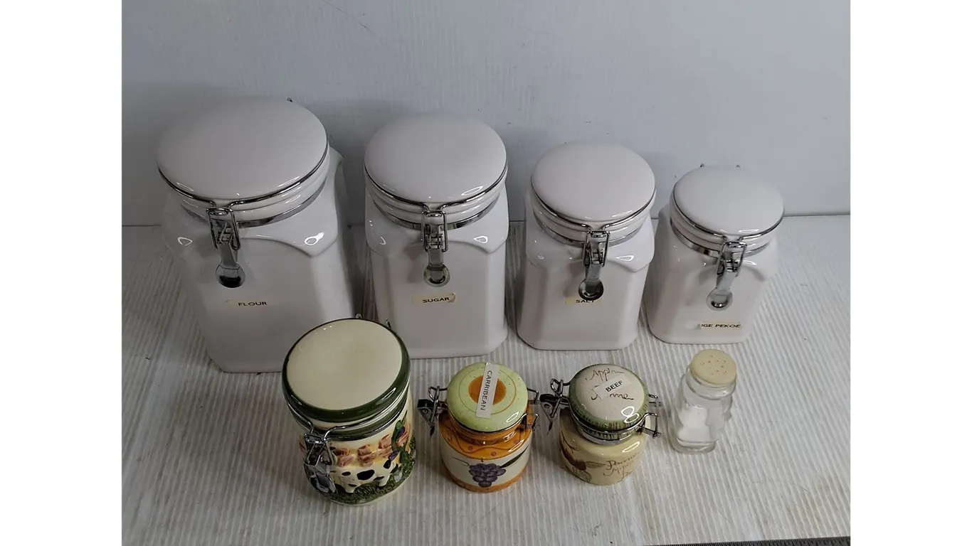 (7) Dry Food Storage Canisters including Set of 4
