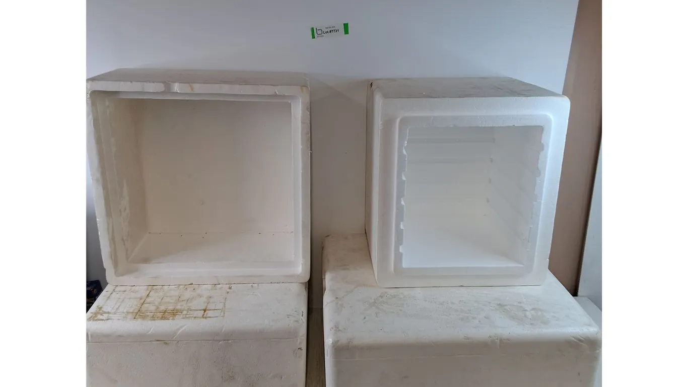 (4) Styrofoam Cooler Boxes with (2) Fitting Lids