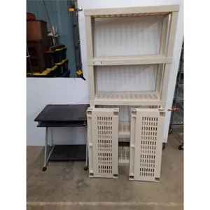 * Plastic Storage Shelf Unit w/4 Extra Shelves, MDF Computer Desk - Cannot Ship