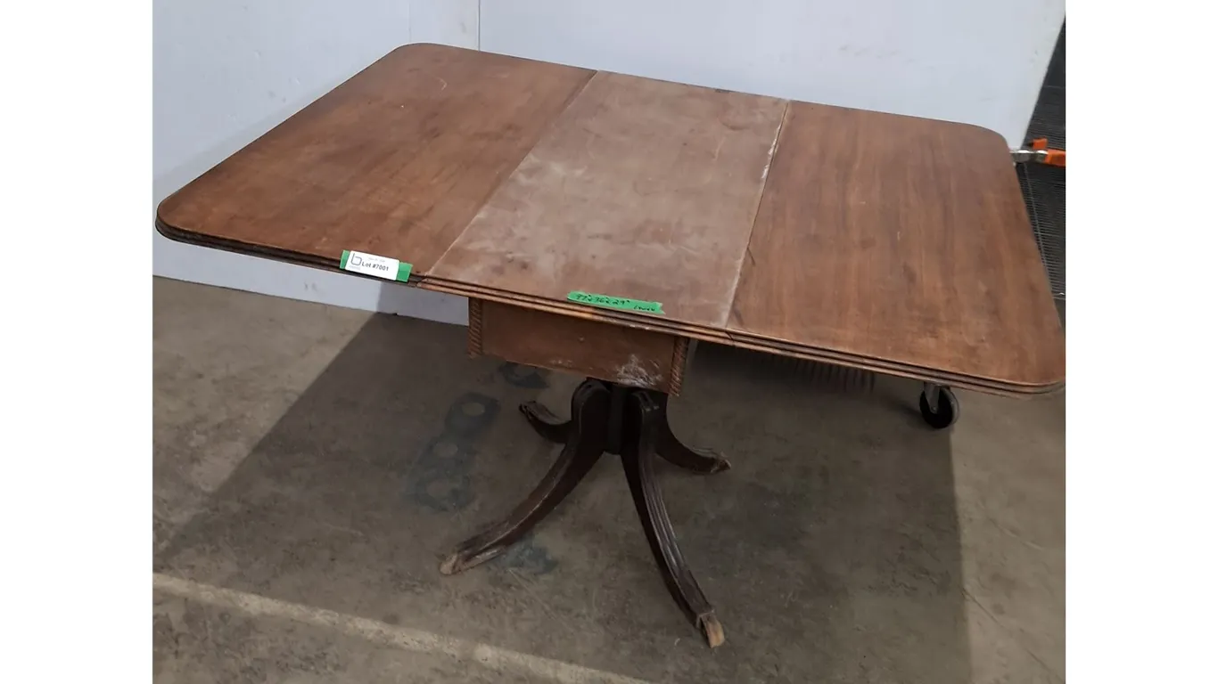 * Vintage Wooden Drop-Leaf Dining Table - Cannot Ship