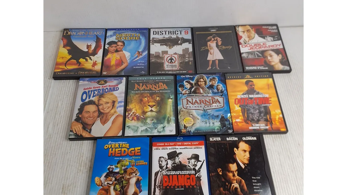 (12) DVD Movies - Dirty Dancing, Django Unchained, Dragonheart