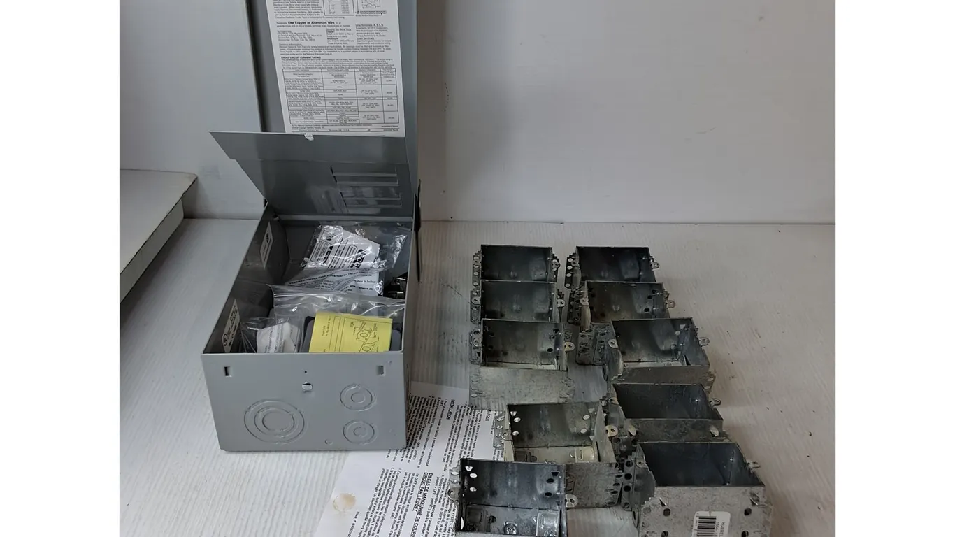 Siemens 125 Amp, 4-Space Outdoor Load Center, Various Electrical Boxes