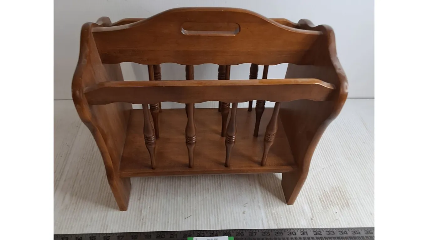 Vintage Wooden Magazine Rack, Pickup Preferred