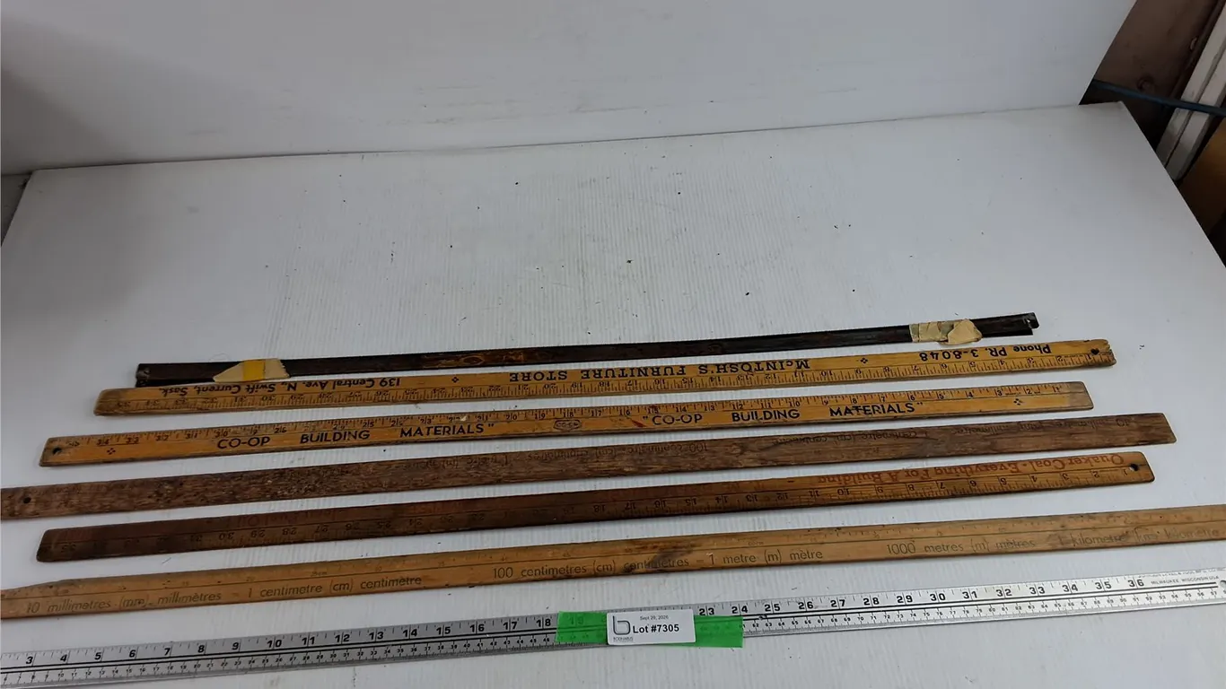 Wooden Rulers & (2) Saw Blades, Pickup Preferred