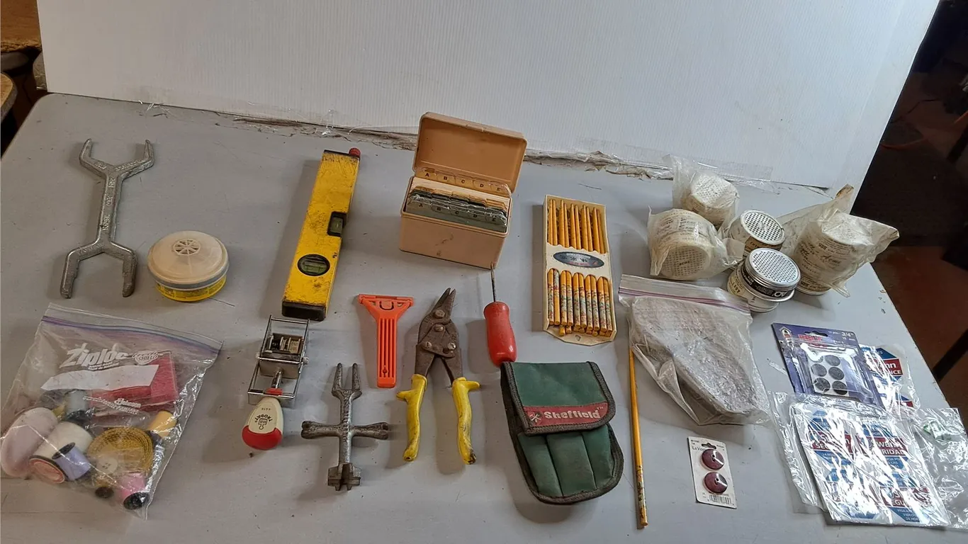 Chopsticks, Chemical Cartridges, Sewing Kit, Misc.