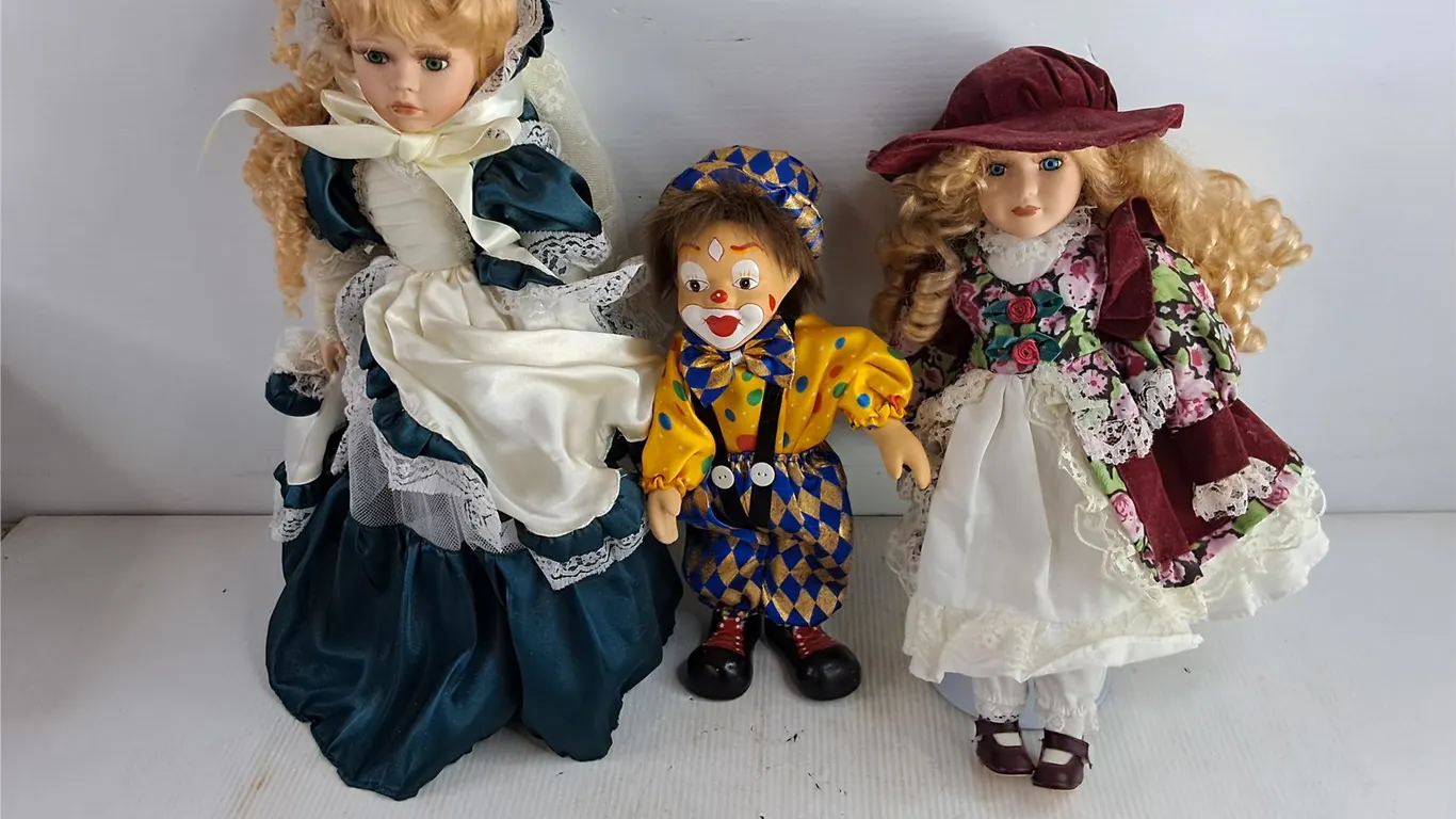 (3) Porcelain Dolls