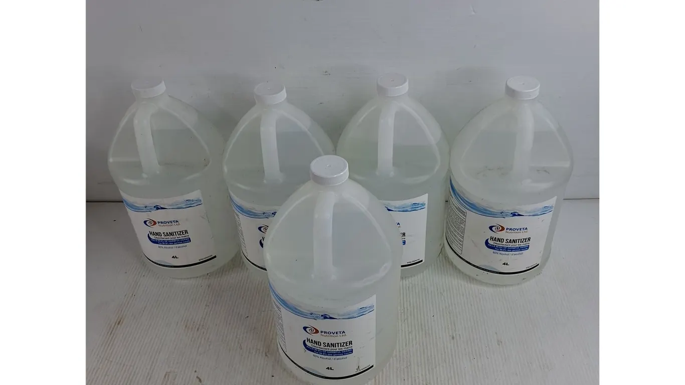 (5) 4L Proveta Hand Sanitizer Bottles - Sealed, PICKUP ONLY