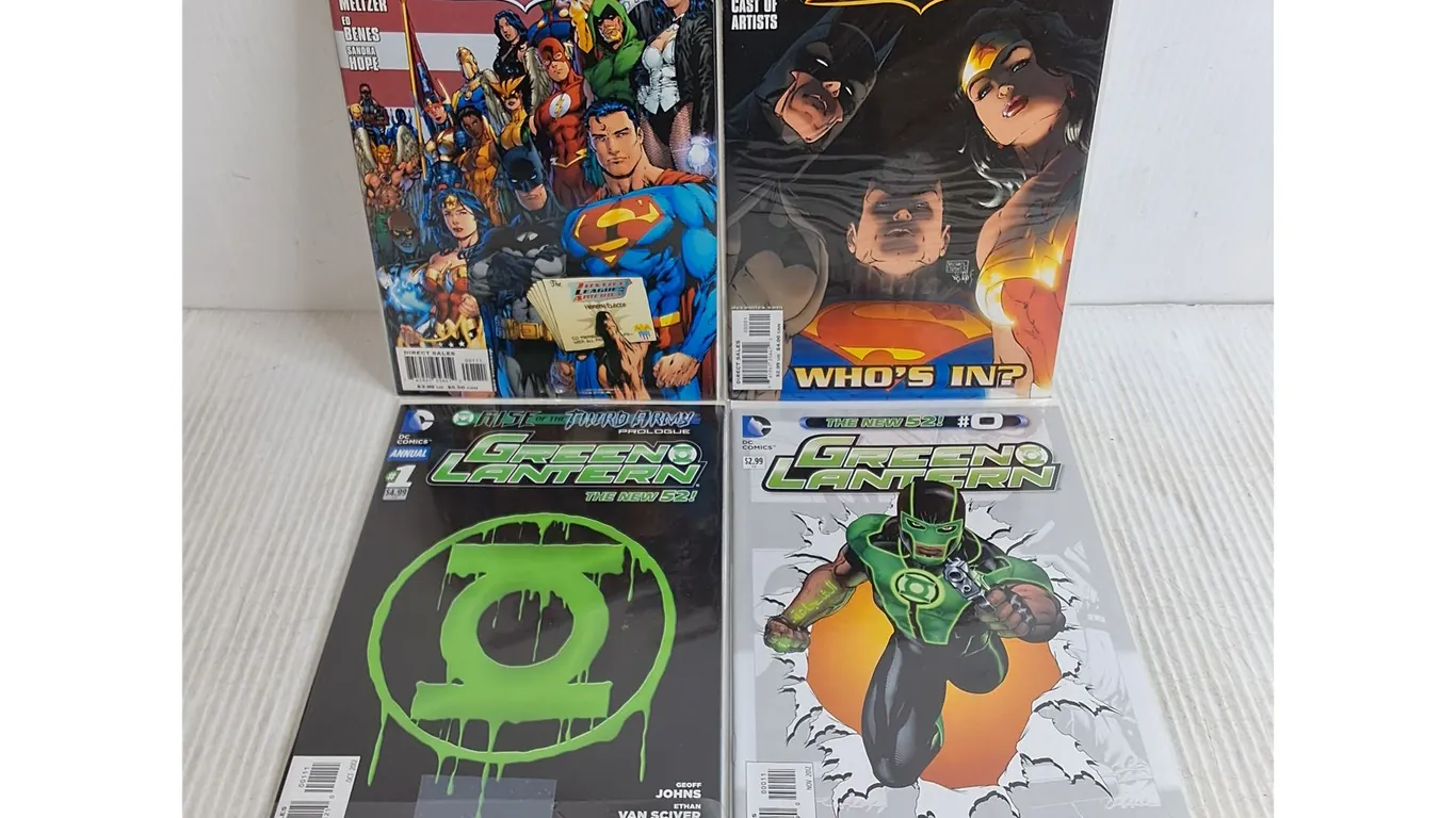 (2) Justice League,(2) Green Lantern Comic Books-0 Issue and First Issues