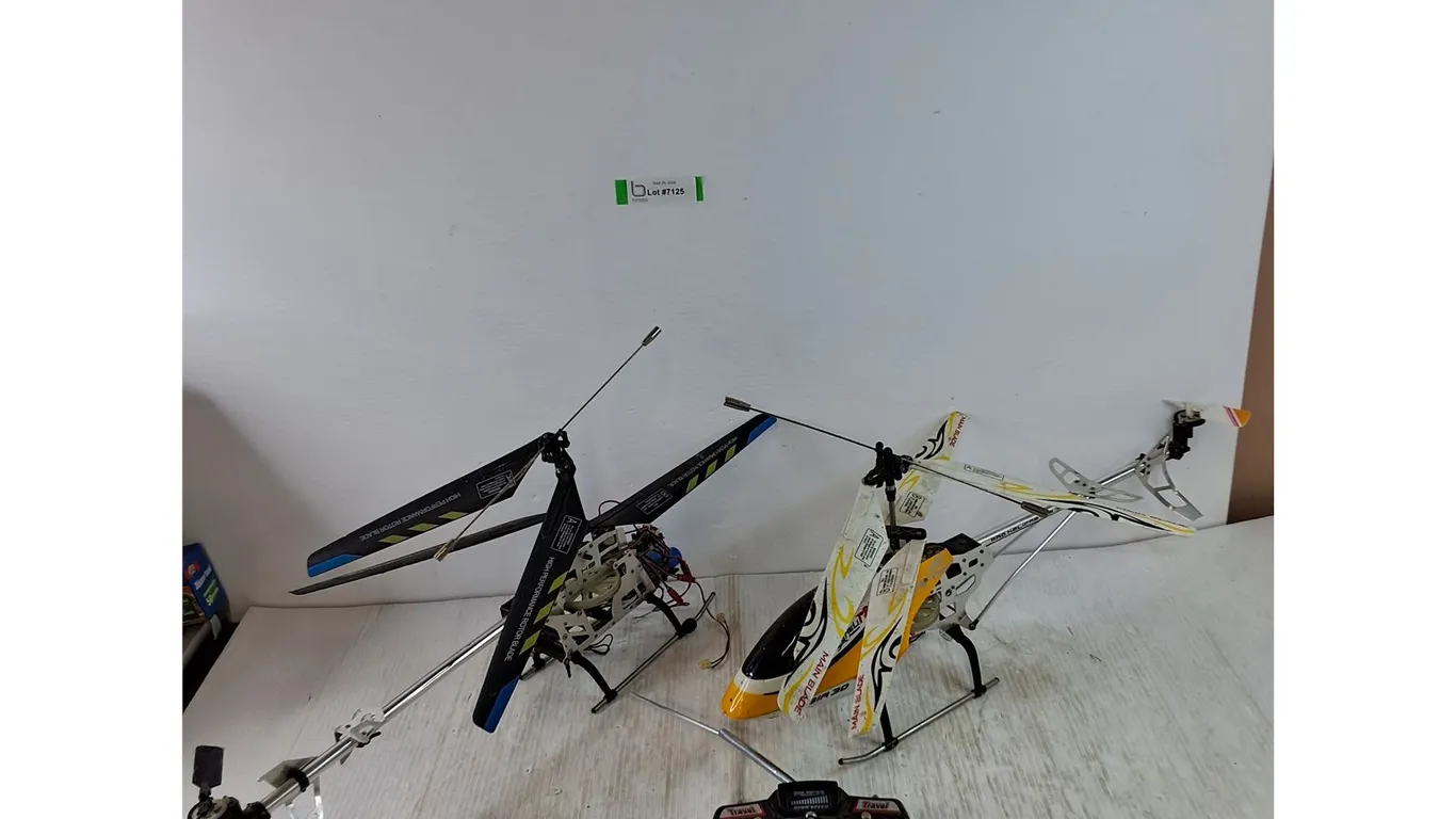 (2) RC Helicopters with Remote Controller All Untested As-Is