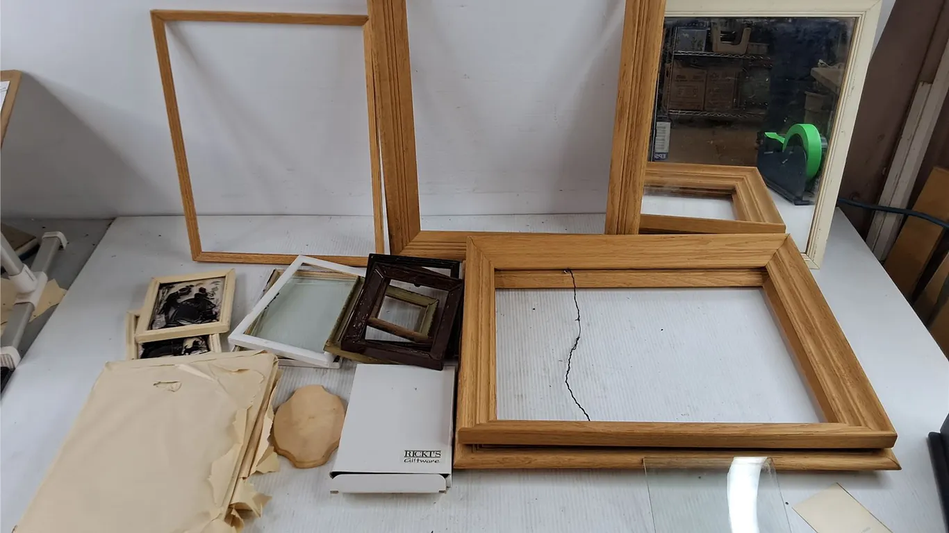 Assorted Picture Frames & Framed Mirror 15" x 11"