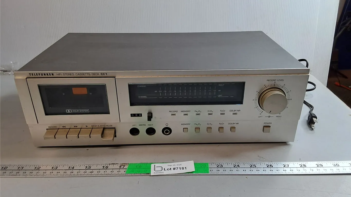 Telefunken Cassette Deck- Powers On, Can't Ship