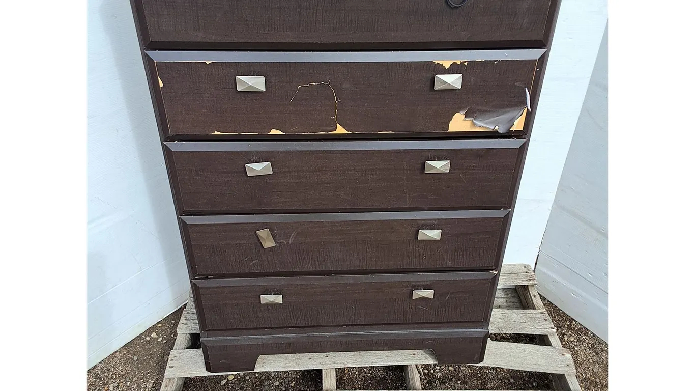 ~Black Particle Board Dresser 31" x 16" x 48" No Shipping