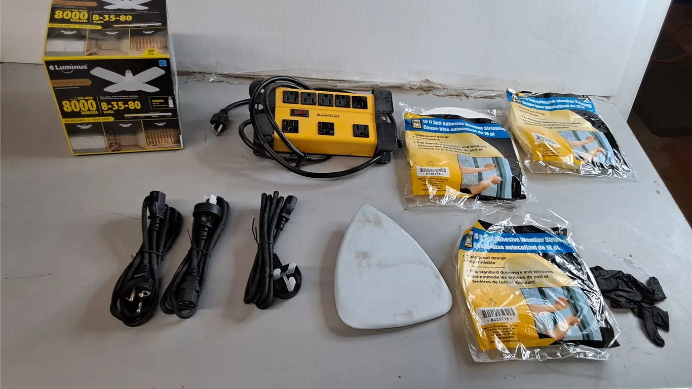 Surge Protector, Weather Stripping, Folding Light, Misc.