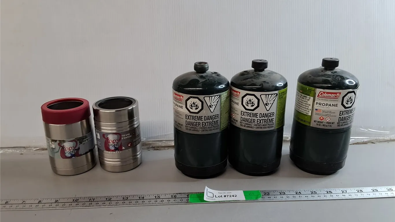 (2) Can Coolers & (3) 1 Lb. Propane Cylinders- Can't Ship