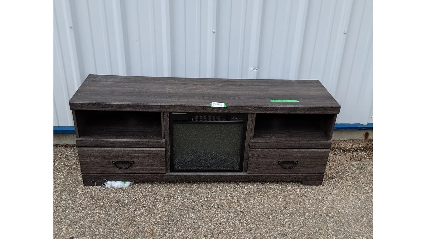 ~TV Stand With Built In Heater Untested 60" x 16" x 23" No Shipping