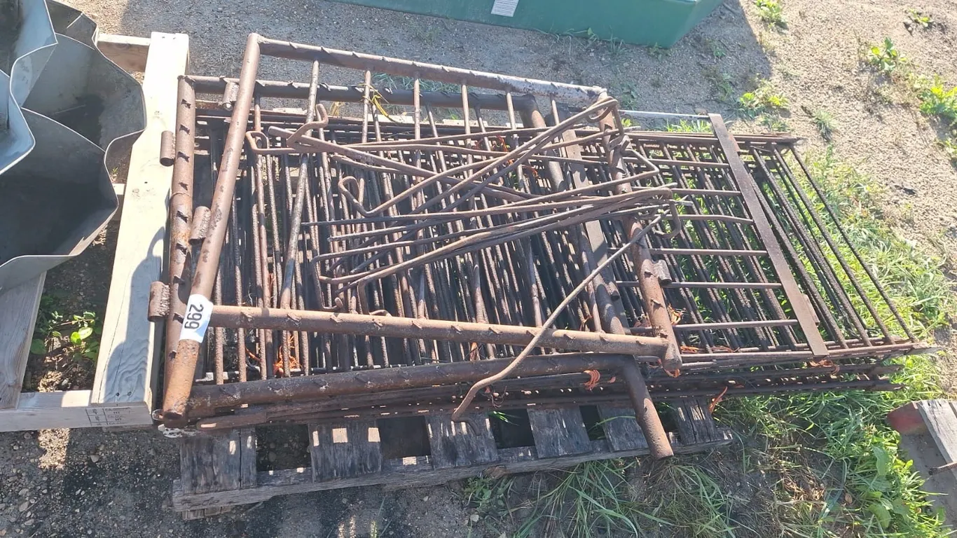 Pallet of steel fence panels