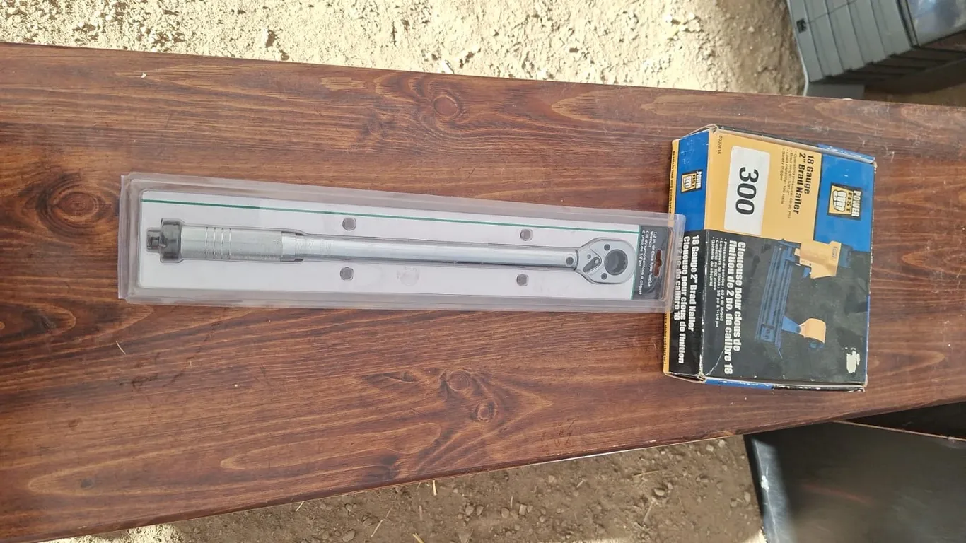New 1/2" torque wrench with 18 gauge brad nailer