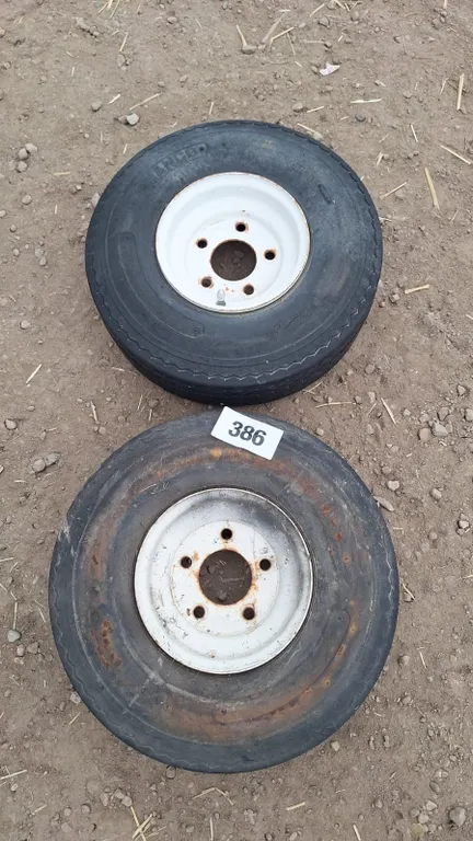 2-Tires with rim. Size 5.70-8