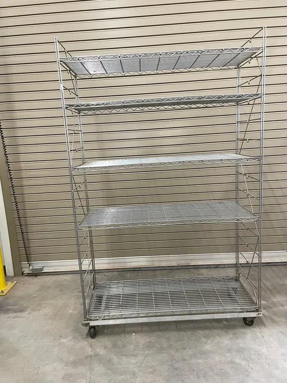 5 Tier Mobile Wire Shelving