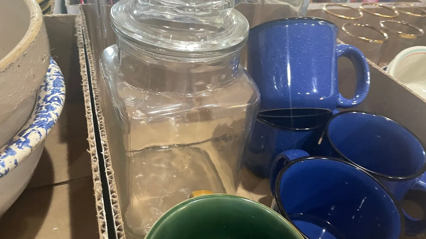 (4) Large Blue Coffee Cups