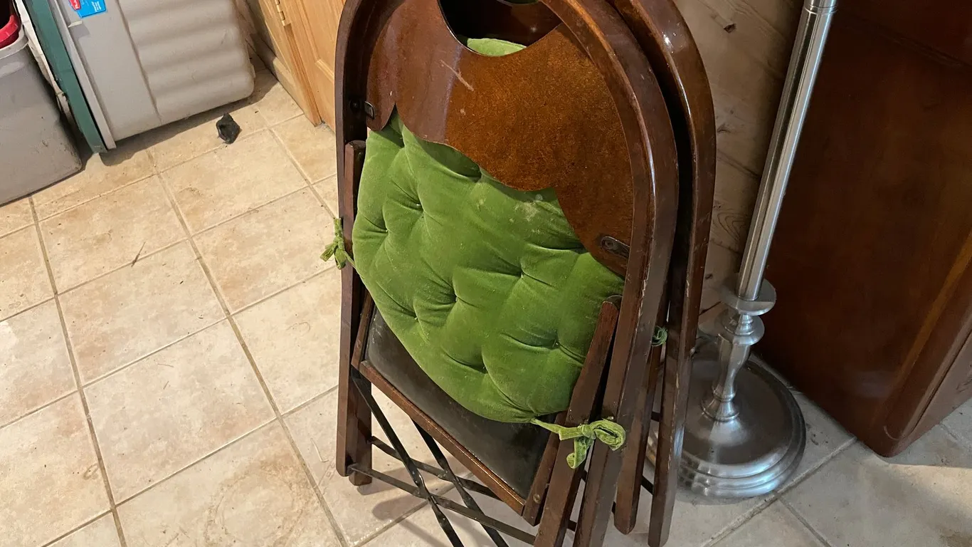 (2) Folding Wood Chairs