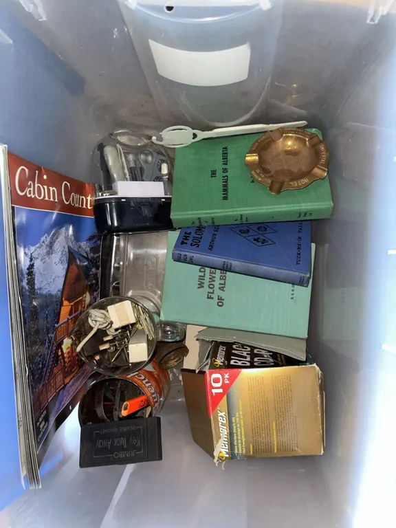 Box Lot With Books, Ashtray, Locks, and Miscellaneous Items