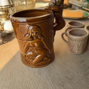 Ceramic Nude Female Relief Mug With Small Barrel Mugs Set