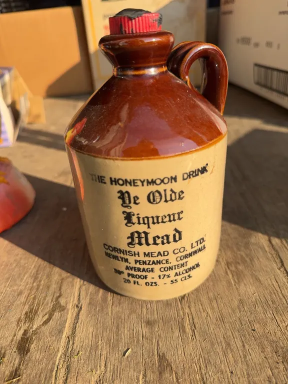 Ye Olde Liqueur Mead Stoneware Jug, Cornish Mead Co. Ltd.