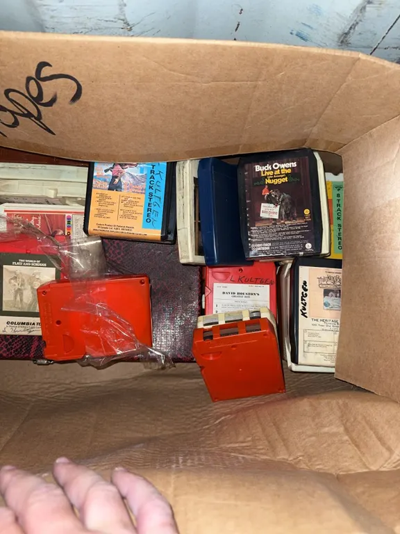 8-Track Tapes with Red Storage Case