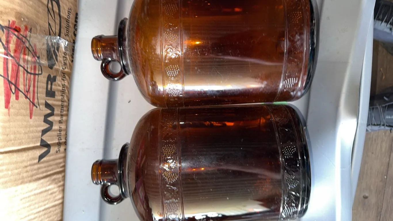 Amber Glass Carboys with Handles