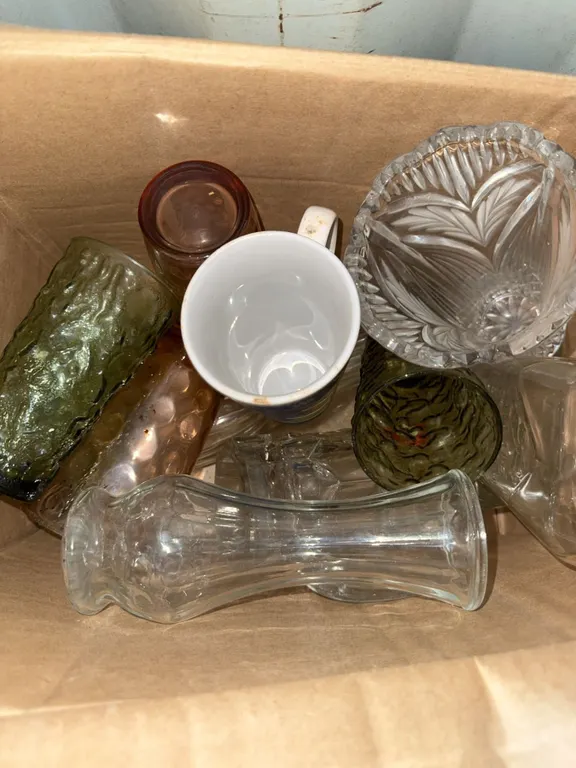 Glassware Lot with A&W Root Beer Mug and Vases