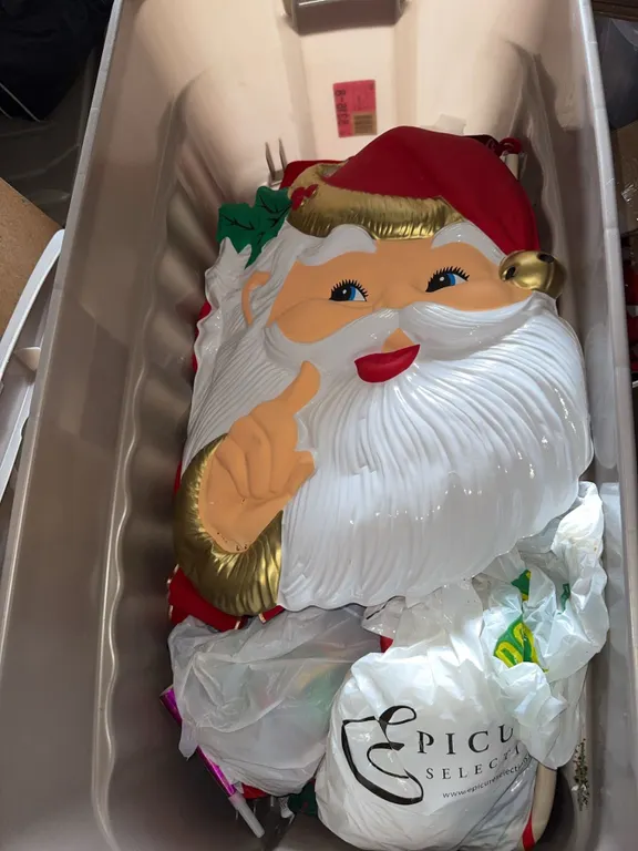 Large Plastic Santa Claus Face Wall Decoration