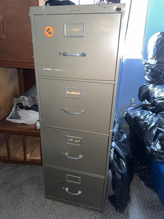 Four-Drawer Metal Filing Cabinet Grey