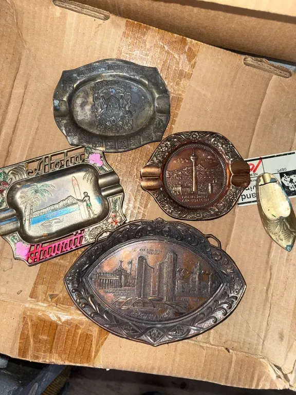 Vintage Souvenir Ashtrays and Trinket Trays