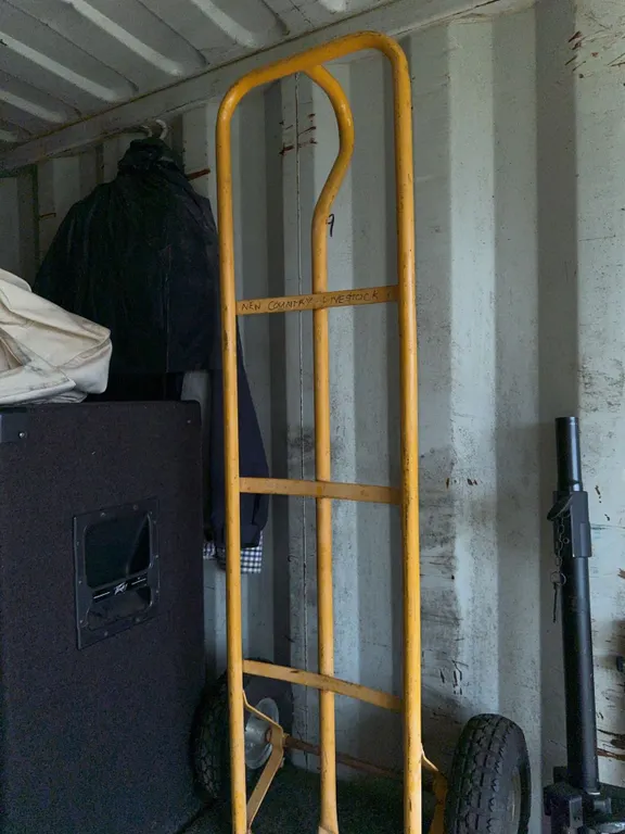 Yellow Metal Hand Truck with Pneumatic Wheels