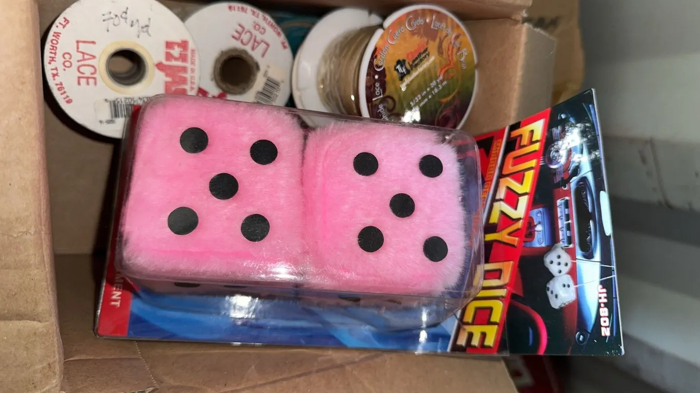 Proctor-Silex Electric Ice Cream Maker And Lot Of Pink Fuzzy Dice