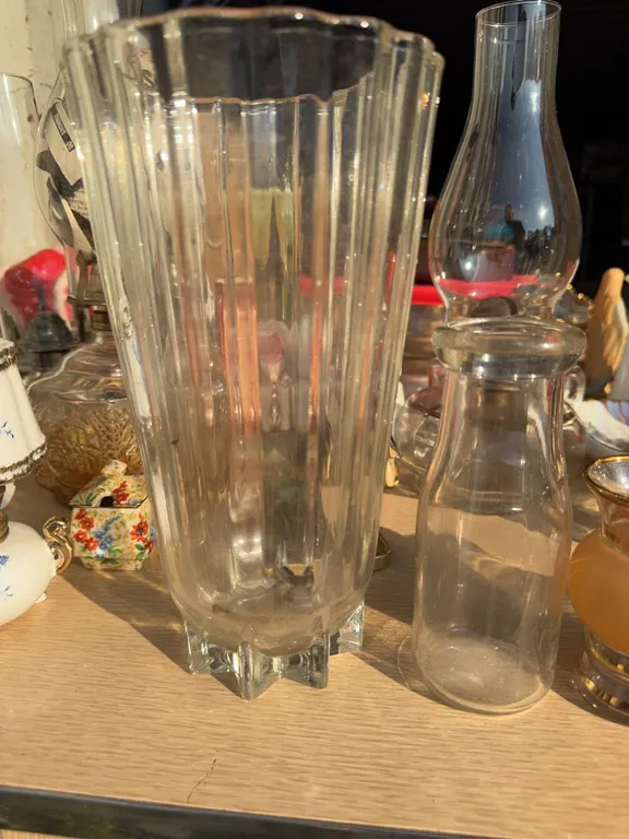Decorative Glass Vases and Bottles, 5 Pieces