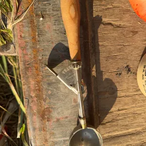 Vintage Androck Canada Metal Ice Cream Scoop With Wood Handle