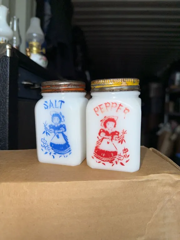 Household Assortment: Salt & Pepper Shakers, Porcelain Lamp, Dishes, Music Box