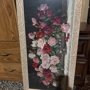 Framed Rose Bouquet Floral Print, 44" x 24"