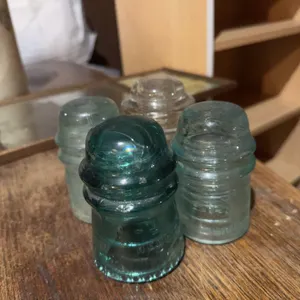 4 Glass Telegraph Insulators, Assorted Colours