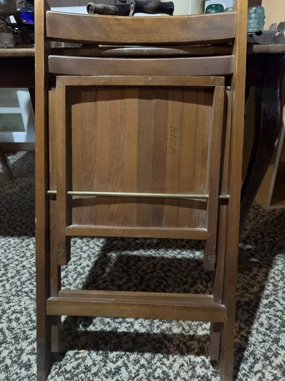 Folding Wood Chairs with Slat Seats and Backs