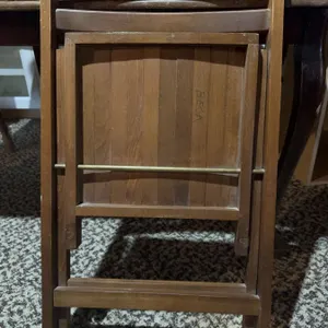 Folding Wood Chairs with Slat Seats and Backs
