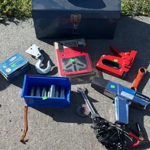 Hand Tools with Metal Toolbox and Diagnostic Timing Light