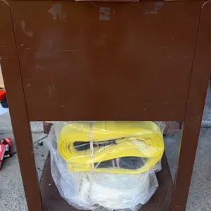Brown Metal Utility Cart with Tow Straps and Tie Downs