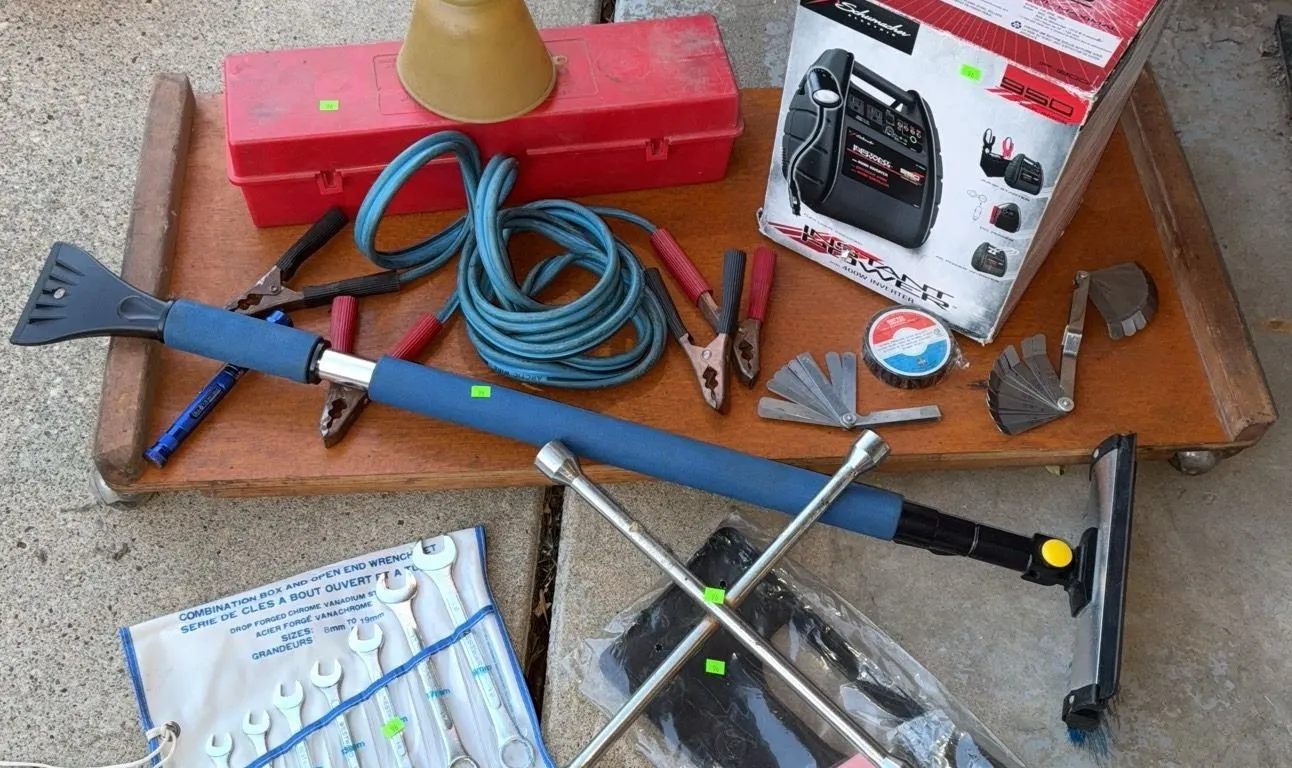 Automotive Tool Lot with Schumacher 950 Peak Amp Jump Starter and Wrenches